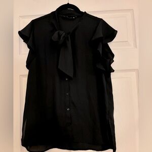 Zara Basic Collection bow blouse, size S